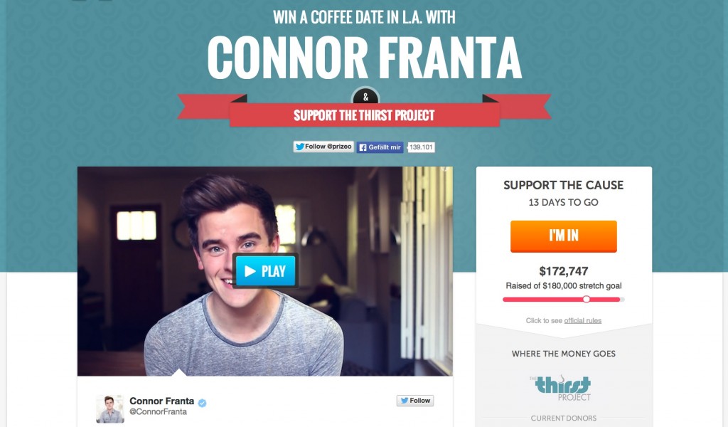 Connor Franta Spendenseite